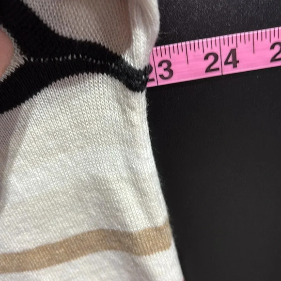 LOFT Knit V-neck,pullover,horizontal thin stripe sweater,super soft,multi color - Picture 7 of 10